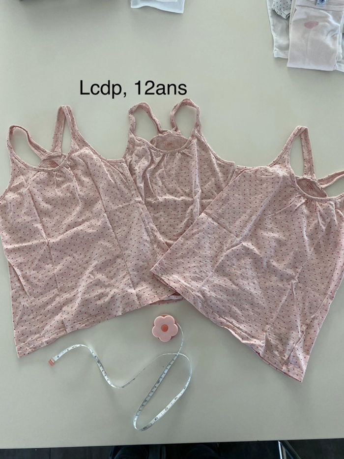 Lot de 3 maillots de corps LCDP rose 12 ans