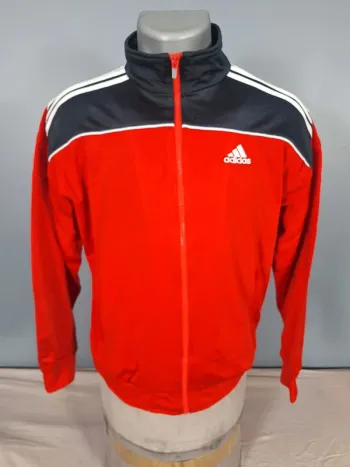 veste légère / Track jacket adidas vintage - bleu foncé et rouge - année 2007 brodé (460)