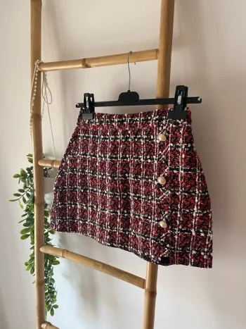 Jupe en tweed rouge