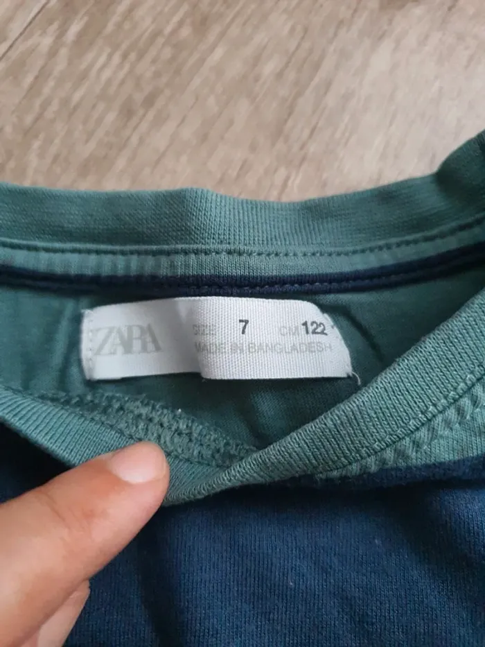 Tee-shirt bleu et vert taille 7 ans - Zara - photo numéro 3