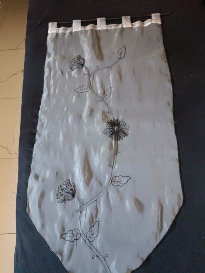 Paire de voilage blanc brodé - photo numéro 5