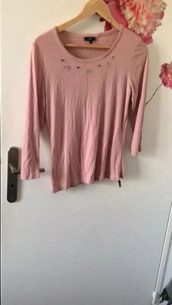 Top manches 3/4 avec strass Un jour ailleurs