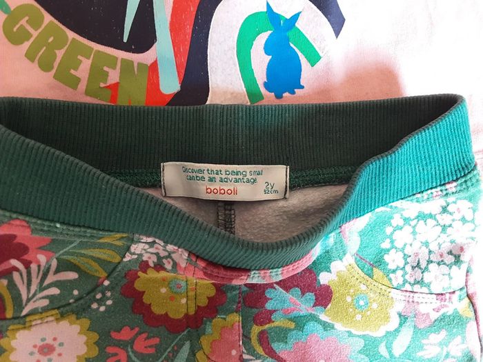 Ensemble t-shirt dauphin arc-en-ciel fleurs lapin et jogging legging T. 2 ans (92cm) - photo numéro 4