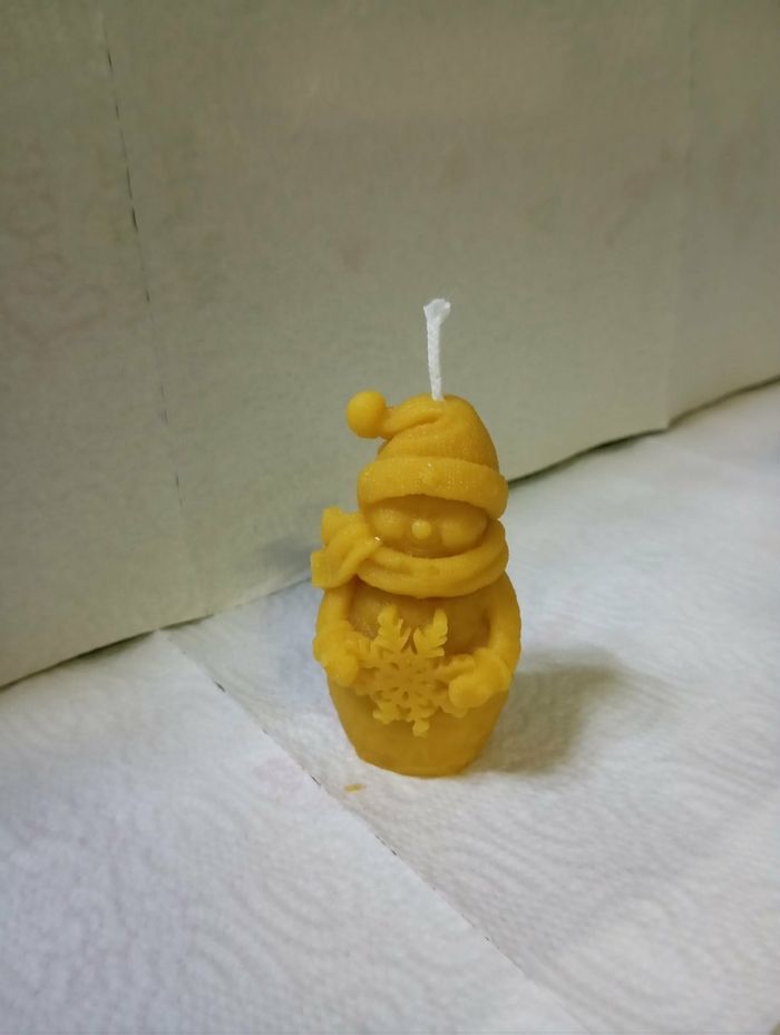 Bougie bonhomme de neige noel