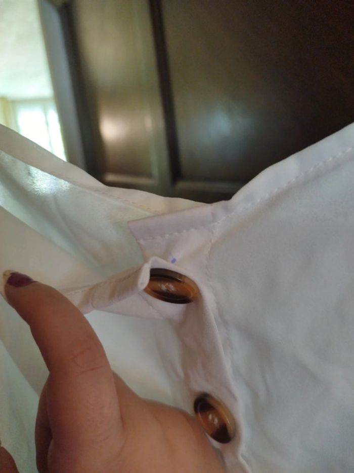 Top blanc manches ballon boutons vintage M/38 - photo numéro 12