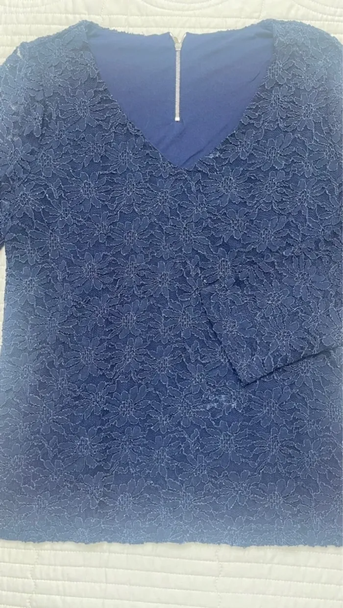 Chemisier dentelle bleu marine - photo numéro 3