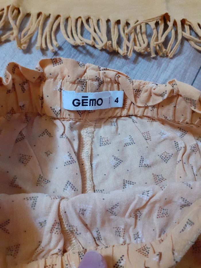 Pantalon sarouel et t-shirt fille moutarde 4 ans - photo numéro 4