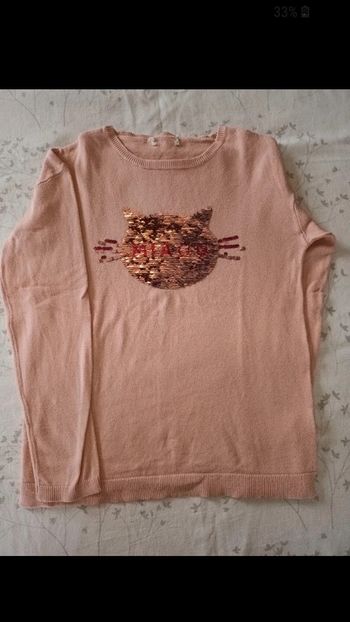 Pull rose avec sequin  vertbaudet