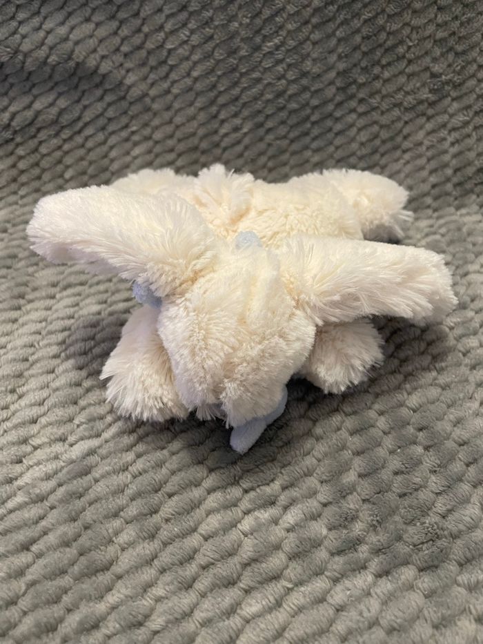 Doudou peluche lapin blanc bleu Bonbon DC3376 Doudou et Compagnie