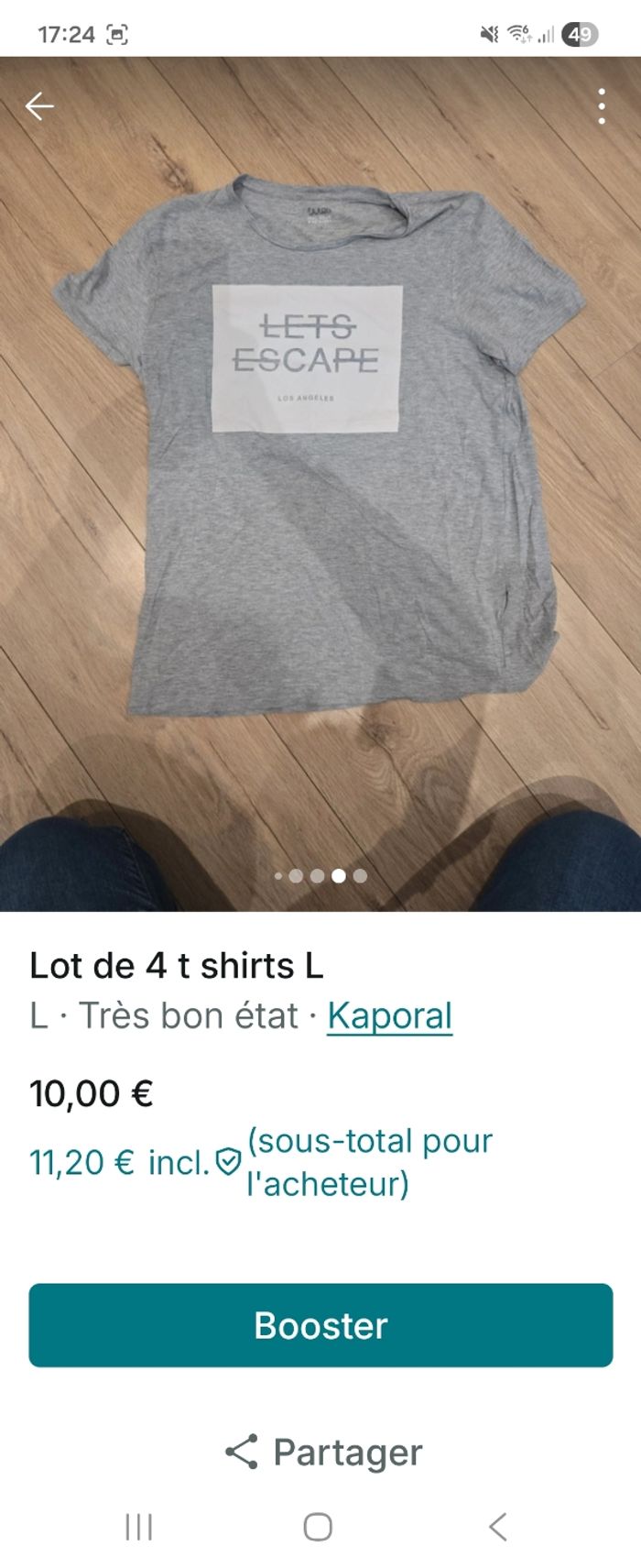 Lot de 4 t shirts L - photo numéro 5