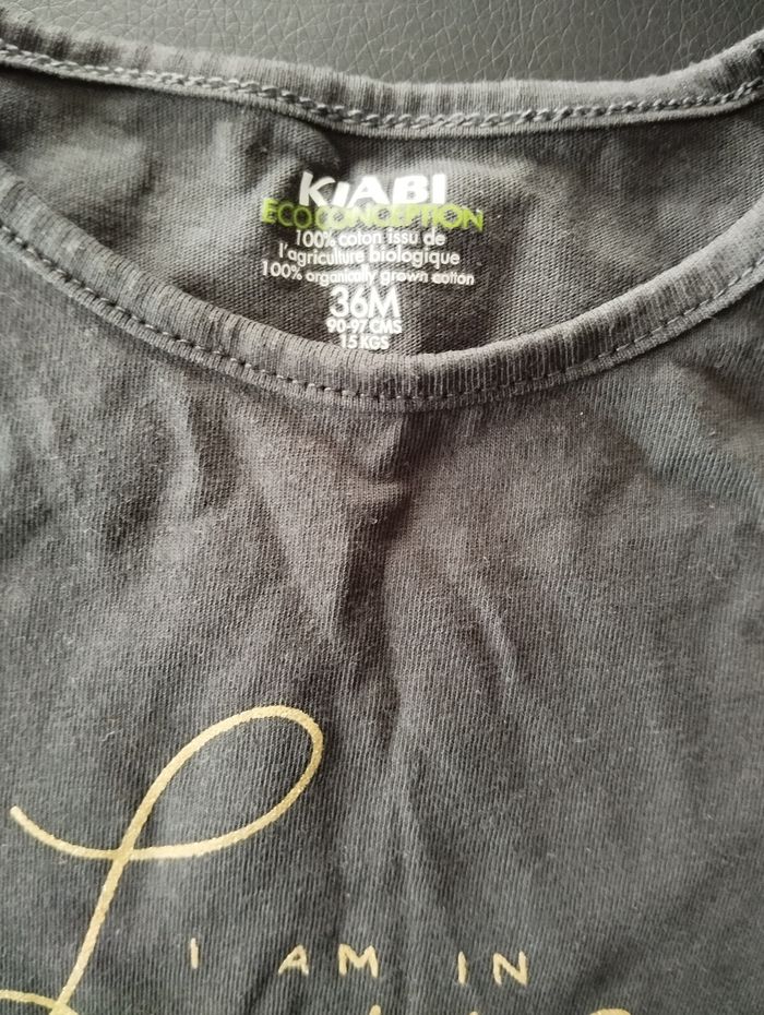* T-shirt gris foncé manches longues T3A Kiabi - photo numéro 3