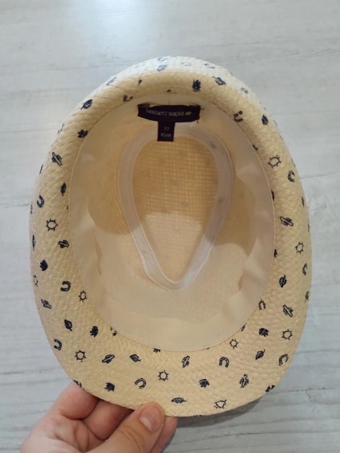 Trés joli chapeau de paille Sergent Major taille 2 / 6-9 mois (45cm) - photo numéro 5