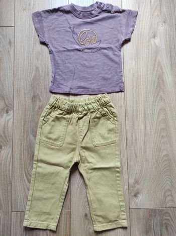 Pantalon + t-shirt manches courtes 9 mois Tape à l'oeil