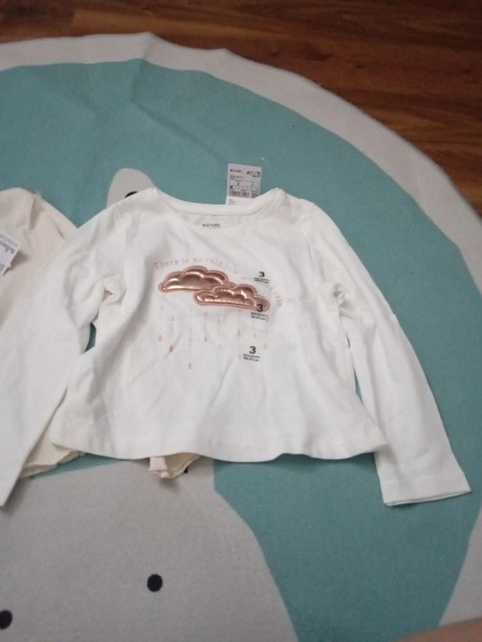 Lot 2 t-shirts manches longues neufs 3 ans - photo numéro 2