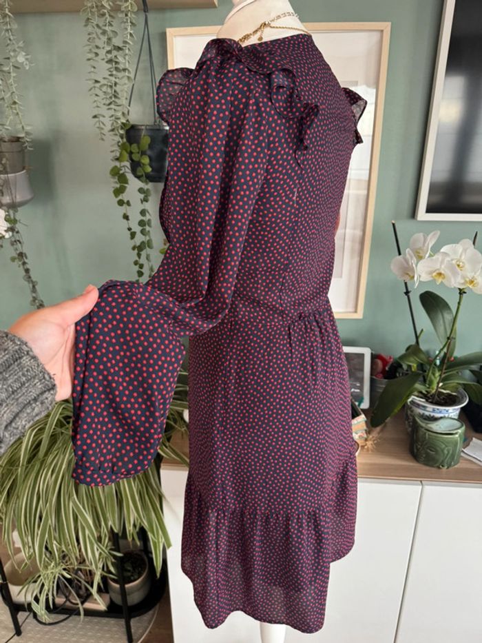 Robe manches longues bordeaux bleu marine Kookaï taille XS - photo numéro 2