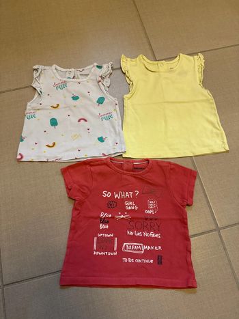 Lot 3 tee-shirts fille 9 mois Orchestra