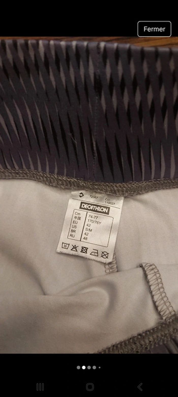 Legging Domyos Decathlon eu 42 gris/blanc - photo numéro 4