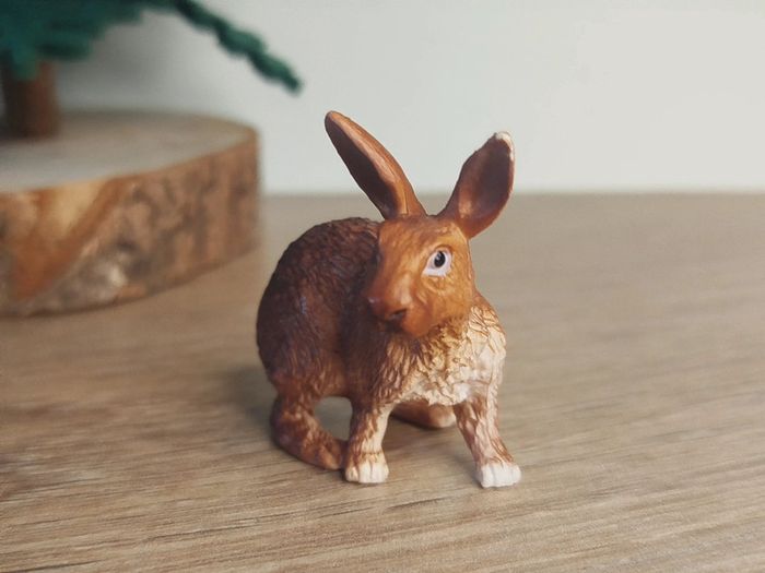 PAPO lapin roux et blanc Animal de la ferme