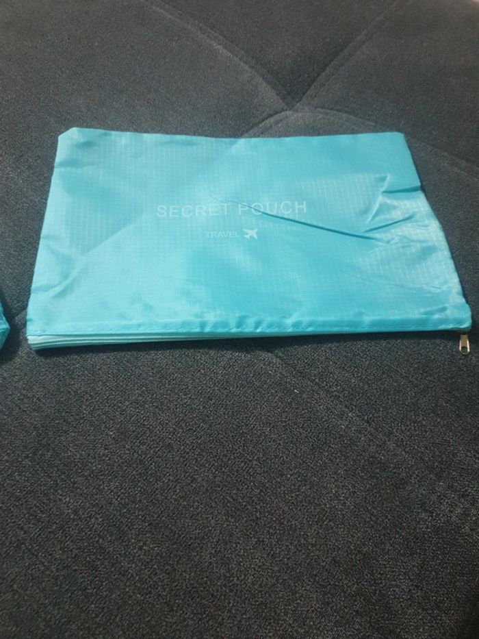 Neuf lot de 3 pochettes de voyage bleu - photo numéro 2