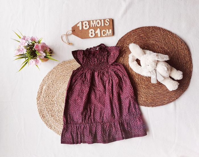 Robe 👣 prune, kidkanaï, 18 mois