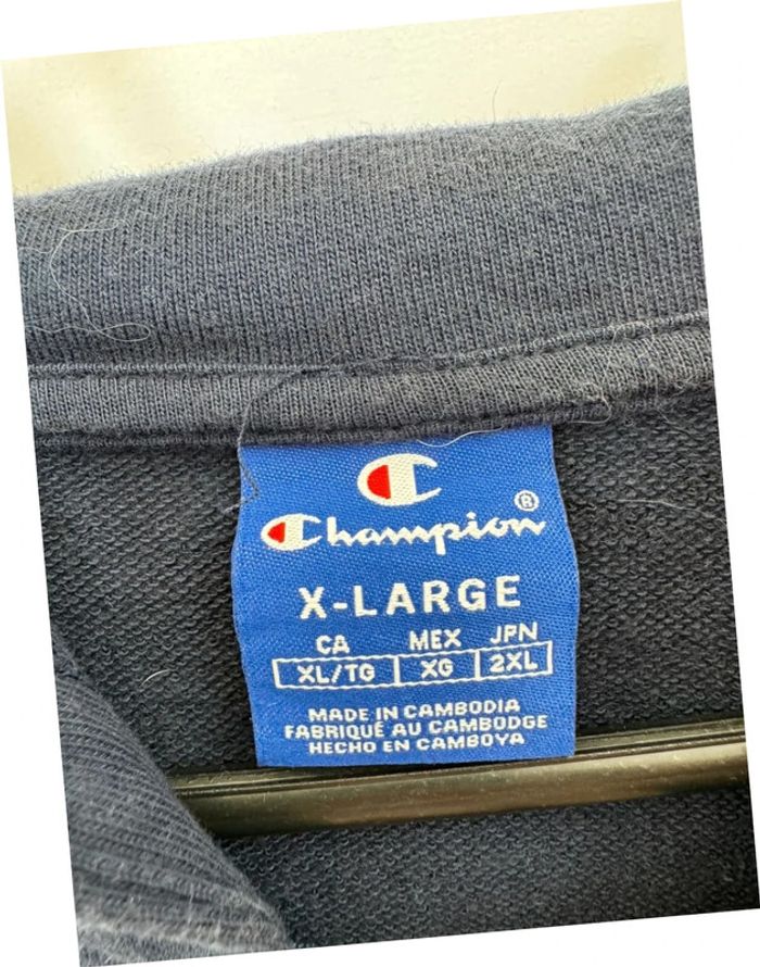 Sweat à capuche/ Hoodie full zip Champion bleu marine taille XL - photo numéro 5