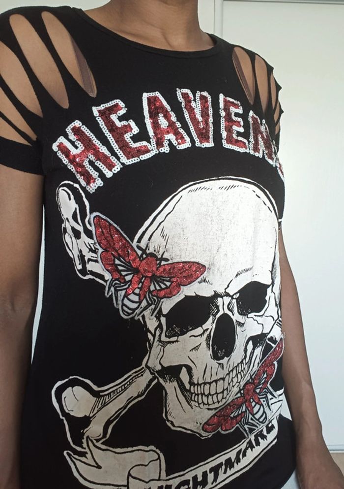 T-shirt tête de mort T.SX - photo numéro 2