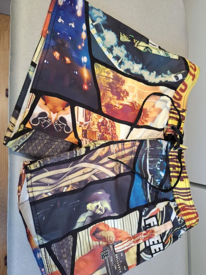 Beau short de bain homme Freegun XL imprimé excellent état - photo numéro 2