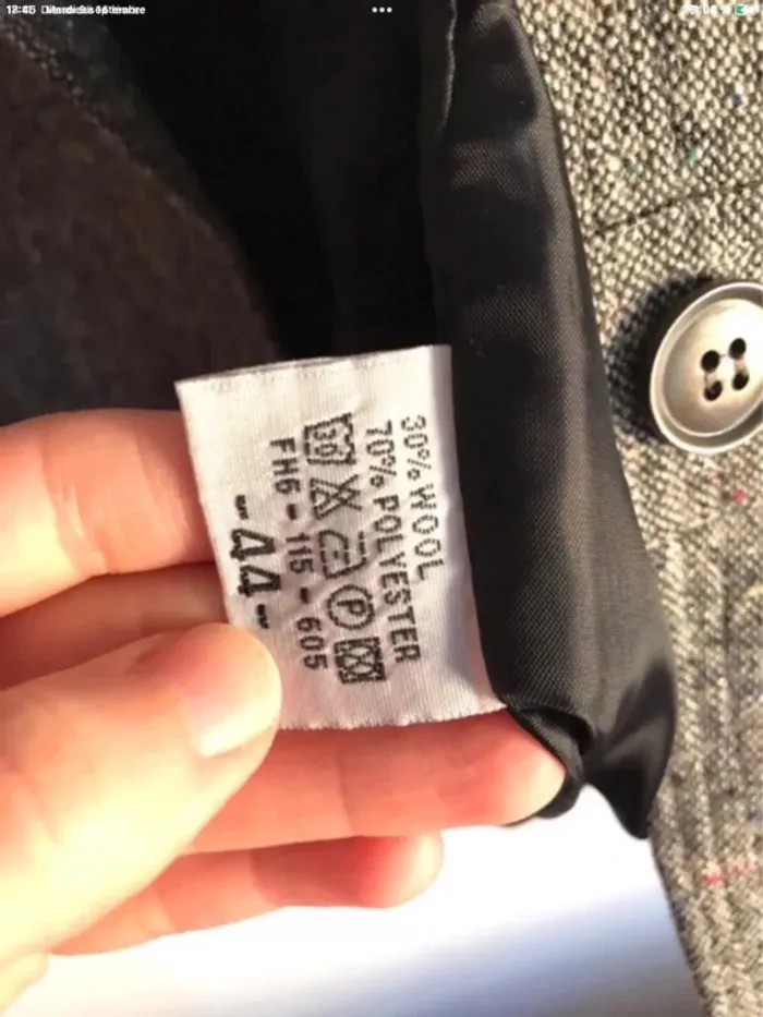 Veste blazer en laine et effet tweed taille 40/42 - photo numéro 15