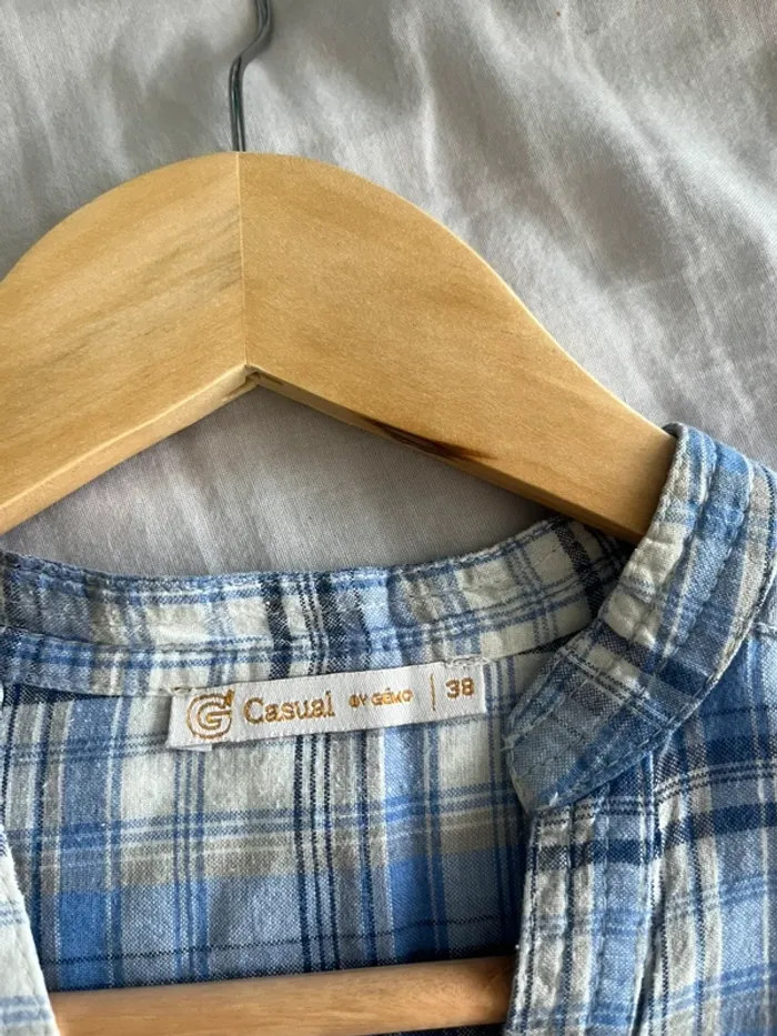 🔹 Chemise à carreaux bleu et blanc – Gémo 🔹 - photo numéro 3