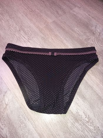 Culotte noire à pois mauve taille 36/38