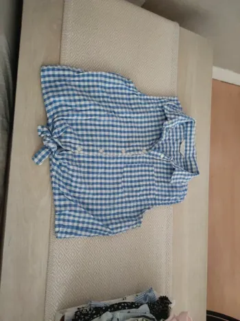 Haut vichy bleu blanc 12 ans