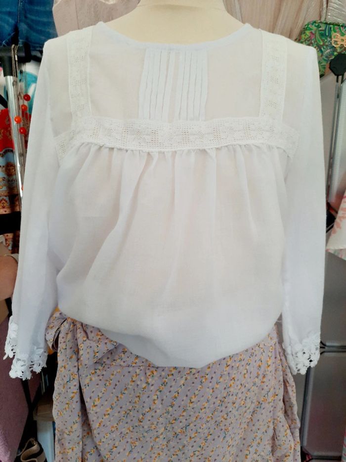 Blouse 36 blanche macramé  Vonda #lora11femme36