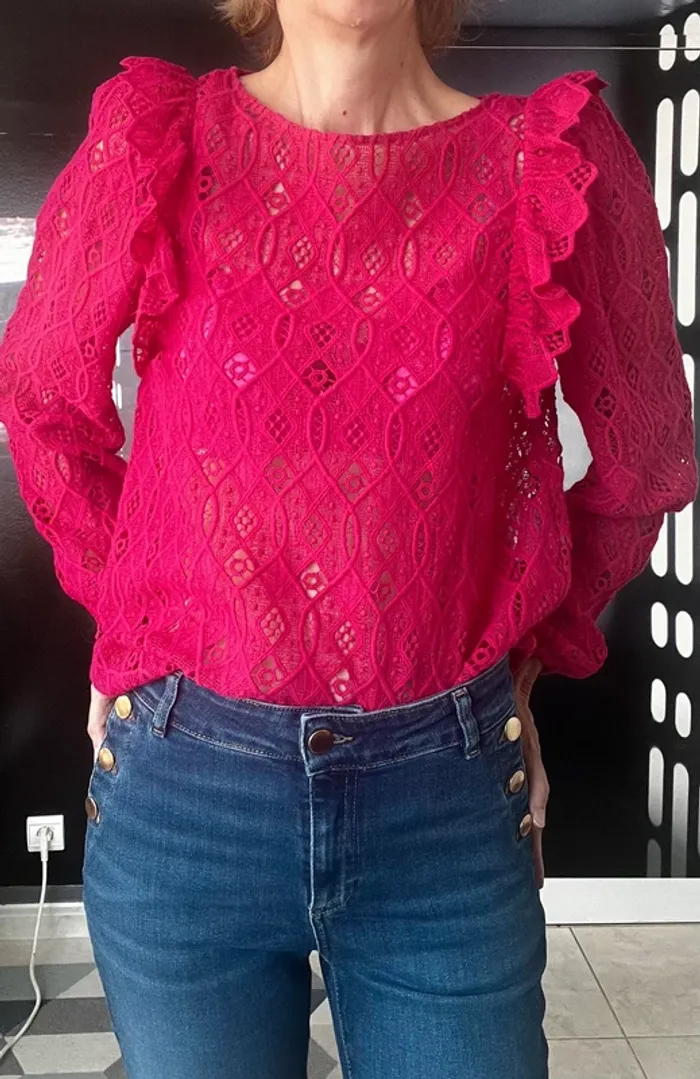 Blouse guipure Salina t36 sezane - photo numéro 3