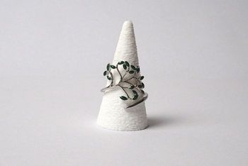 Bague neuve ajustable arbre vert 59-66