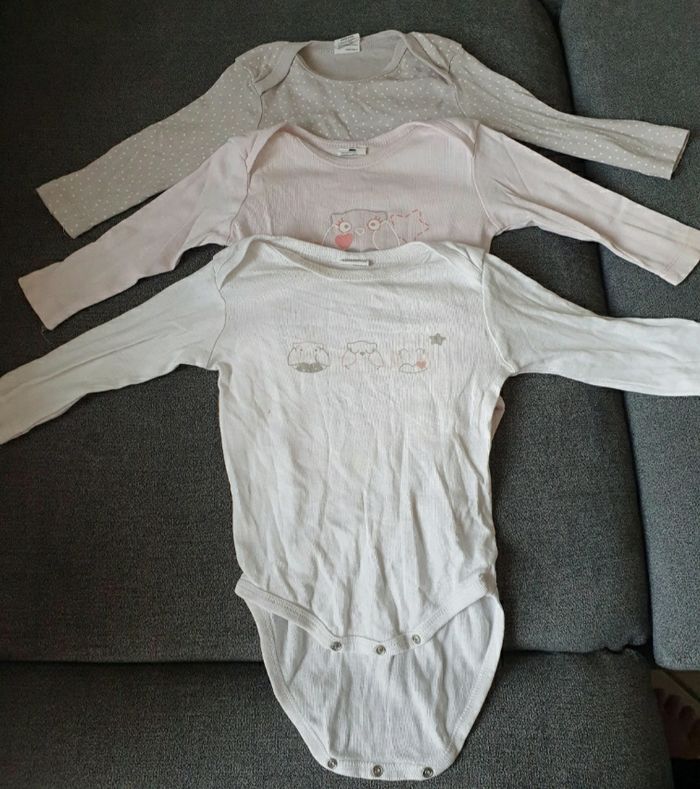 Lot de bodys manches longues 6 mois