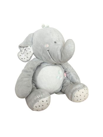 Doudou peluche Anna et Milo éléphant gris et blanc étoile Noukie's 24cm