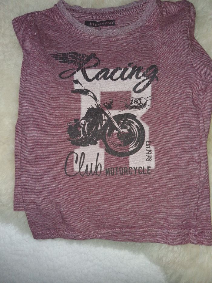 T-shirt garçon bordeaux 3 ans - photo numéro 4