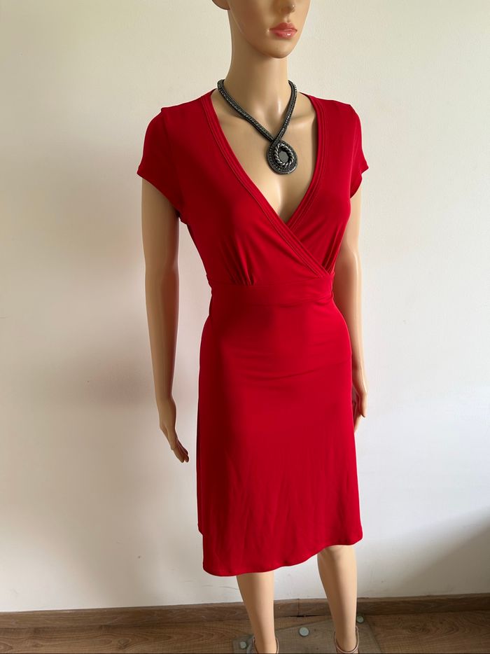Robe rouge à manches courtes Esprit taille française L jamais portée - photo numéro 2