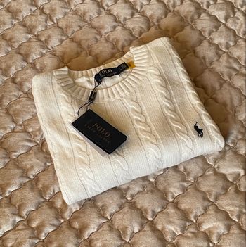 Pull Torsadé Ralph Lauren - Taille S Blanc
