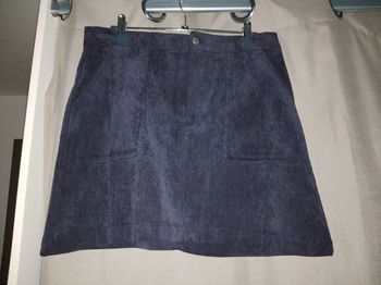 Jupe courte en velours bleu marine