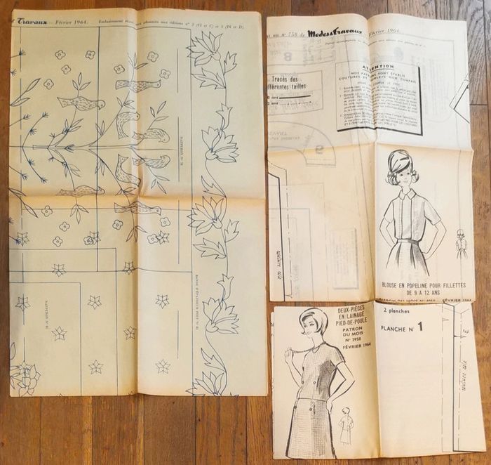 Ancien magazine Modes et travaux 1964 avec 3 patrons + supplément n°758 vintage - photo numéro 20