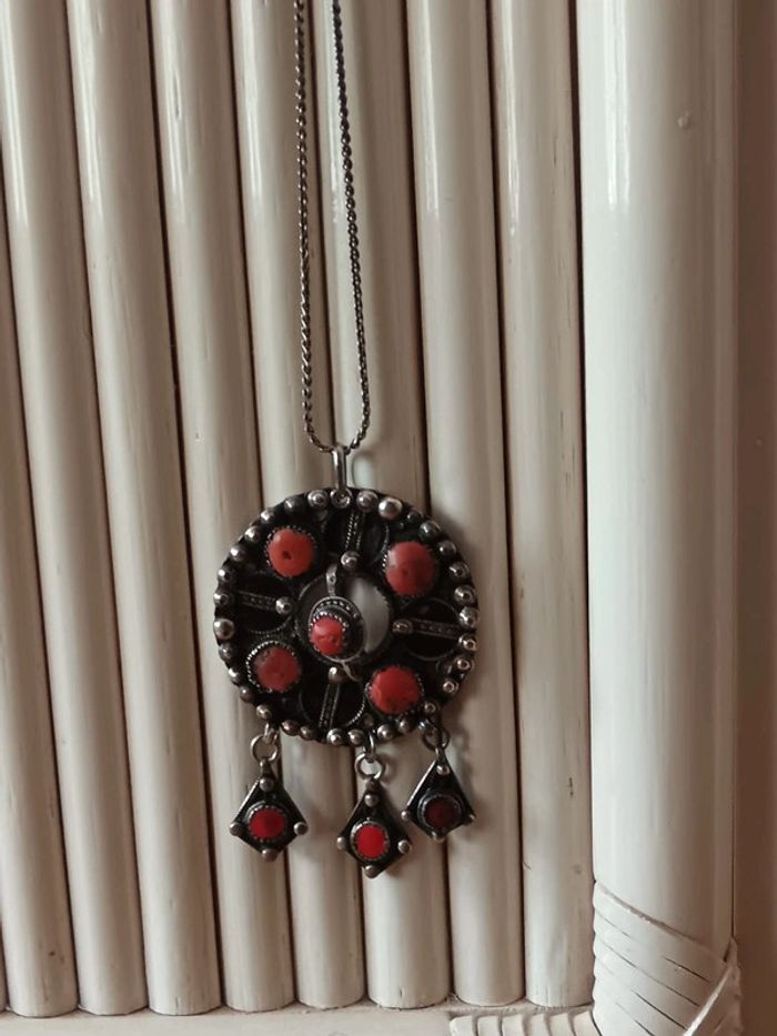 Collier berbère email et corail - photo numéro 9