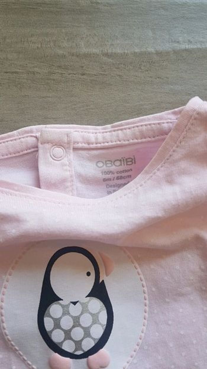 T-shirt rose Pingouin Obaïbi 6 M - photo numéro 3