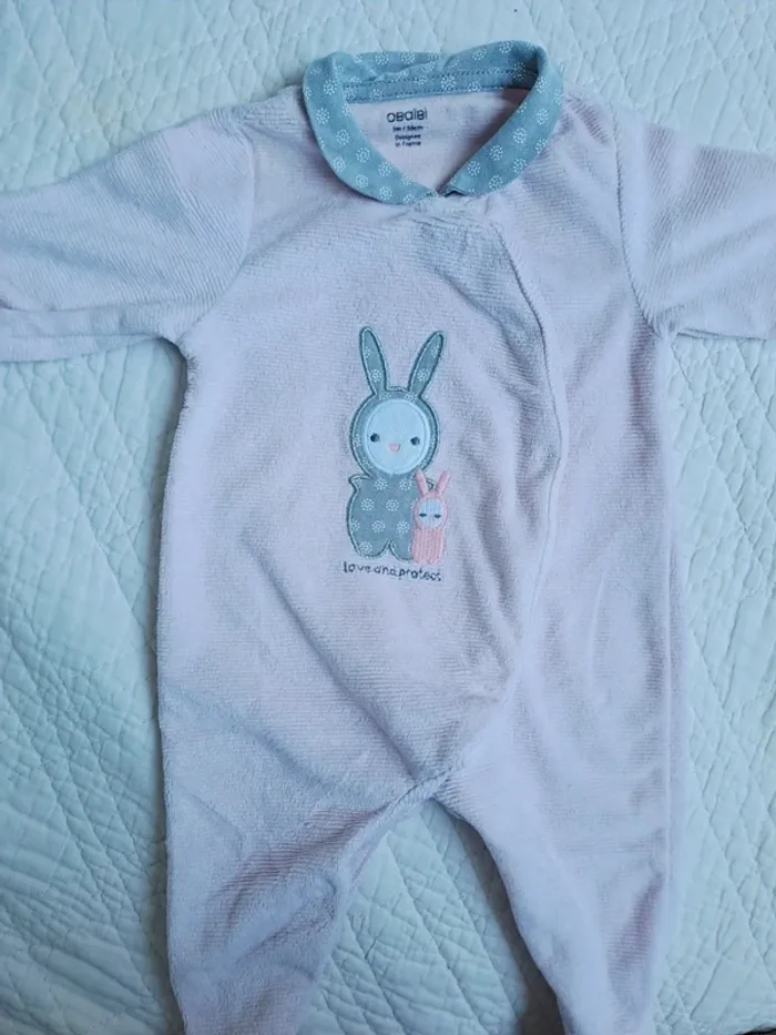 Lot 6 pyjama velours - 3 mois - photo numéro 5