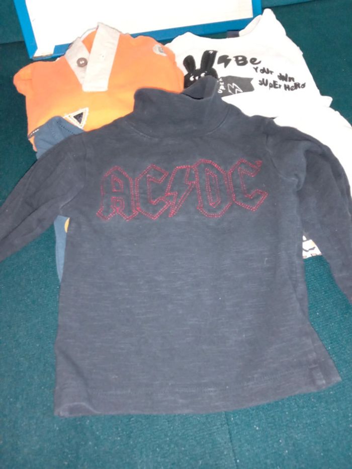 Lot 5 t-shirt manches longues 12mois bebe - photo numéro 2