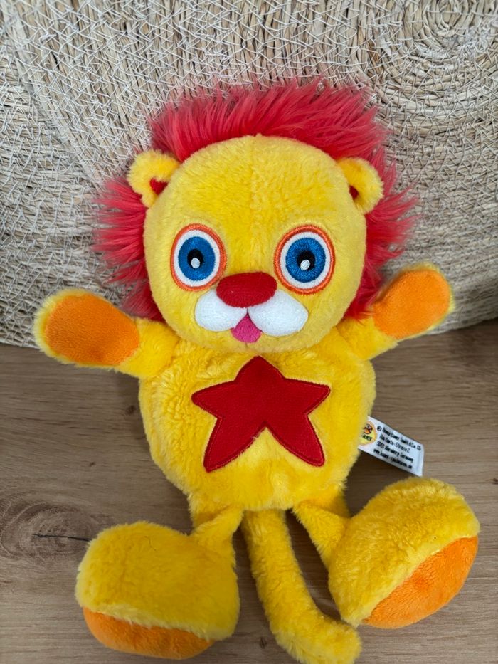 Vintage peluche lion rouge jaune style popples flip itz Bauer
