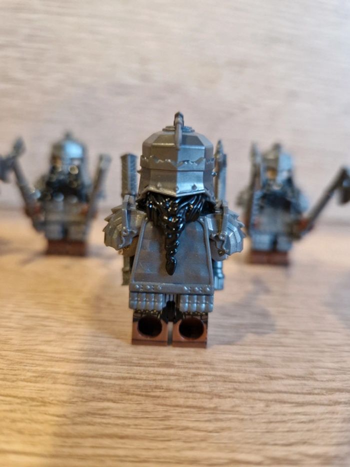 Figurines type lego 4 guerriers nains seigneur des anneaux - photo numéro 4