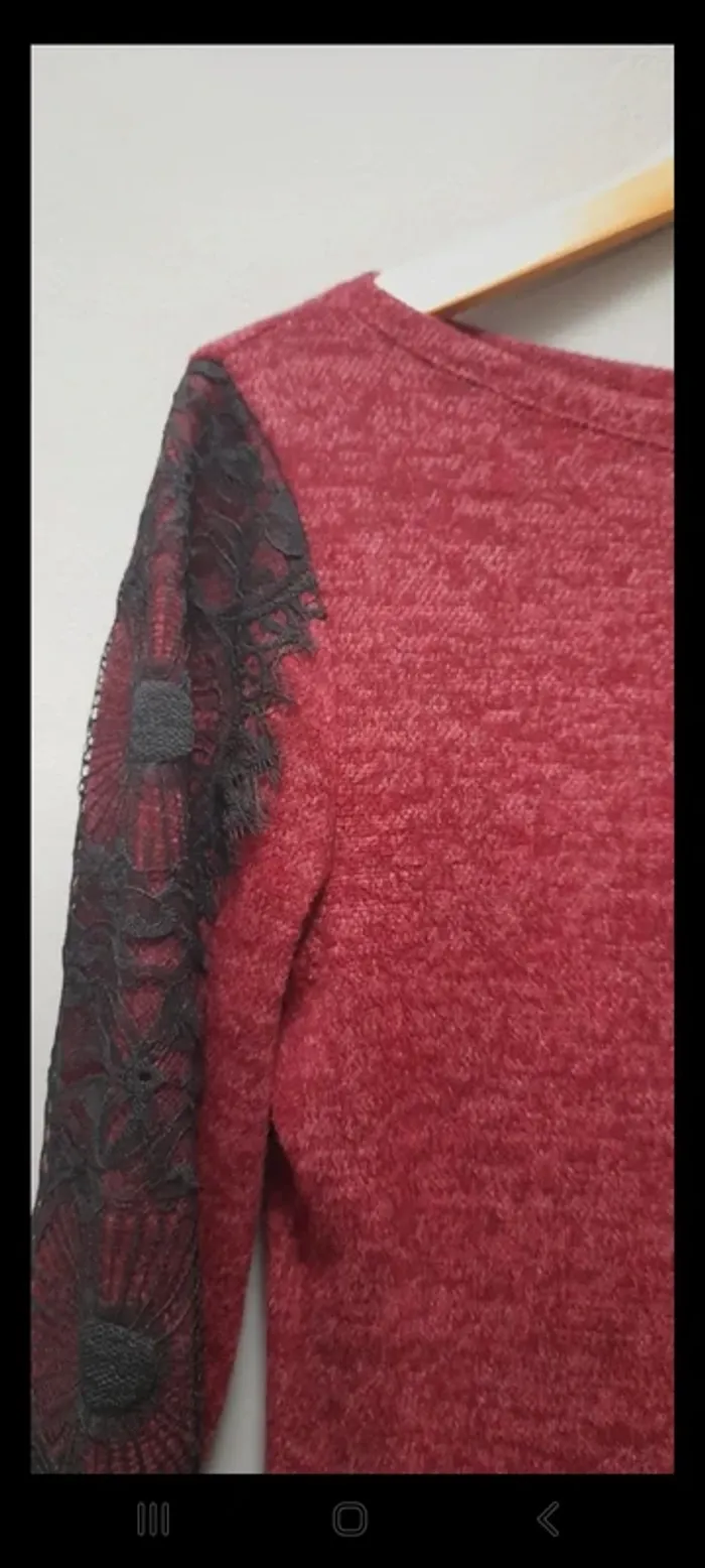 Robe pull avec manches dentelle - photo numéro 4