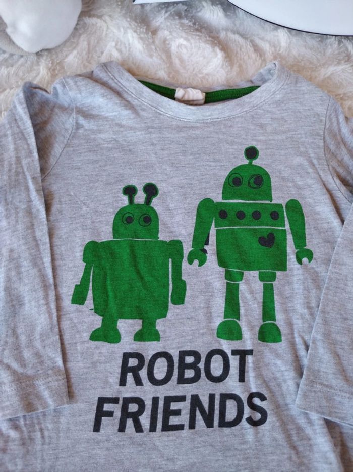 C Tee shirt chemise manches longues Garçon 9/12 mois Robot Friends H&M - photo numéro 4