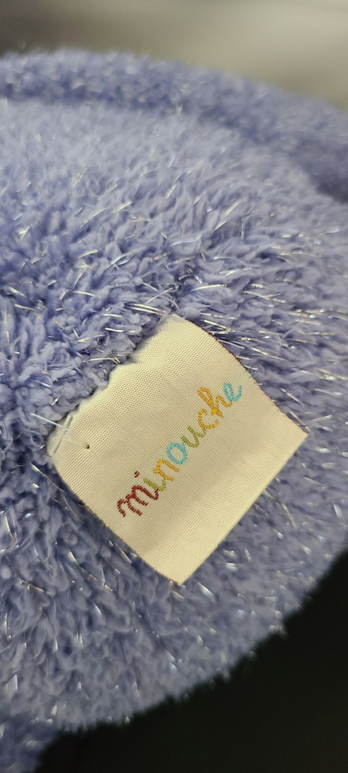 Peluche éléphant MINOUCHE bleu paillettes argentées 44 cm - photo numéro 3